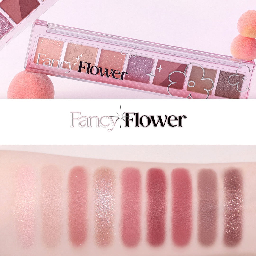 Peripera - All Take Mood Palette - 08 Burgundy, But With Peach Flower 1s