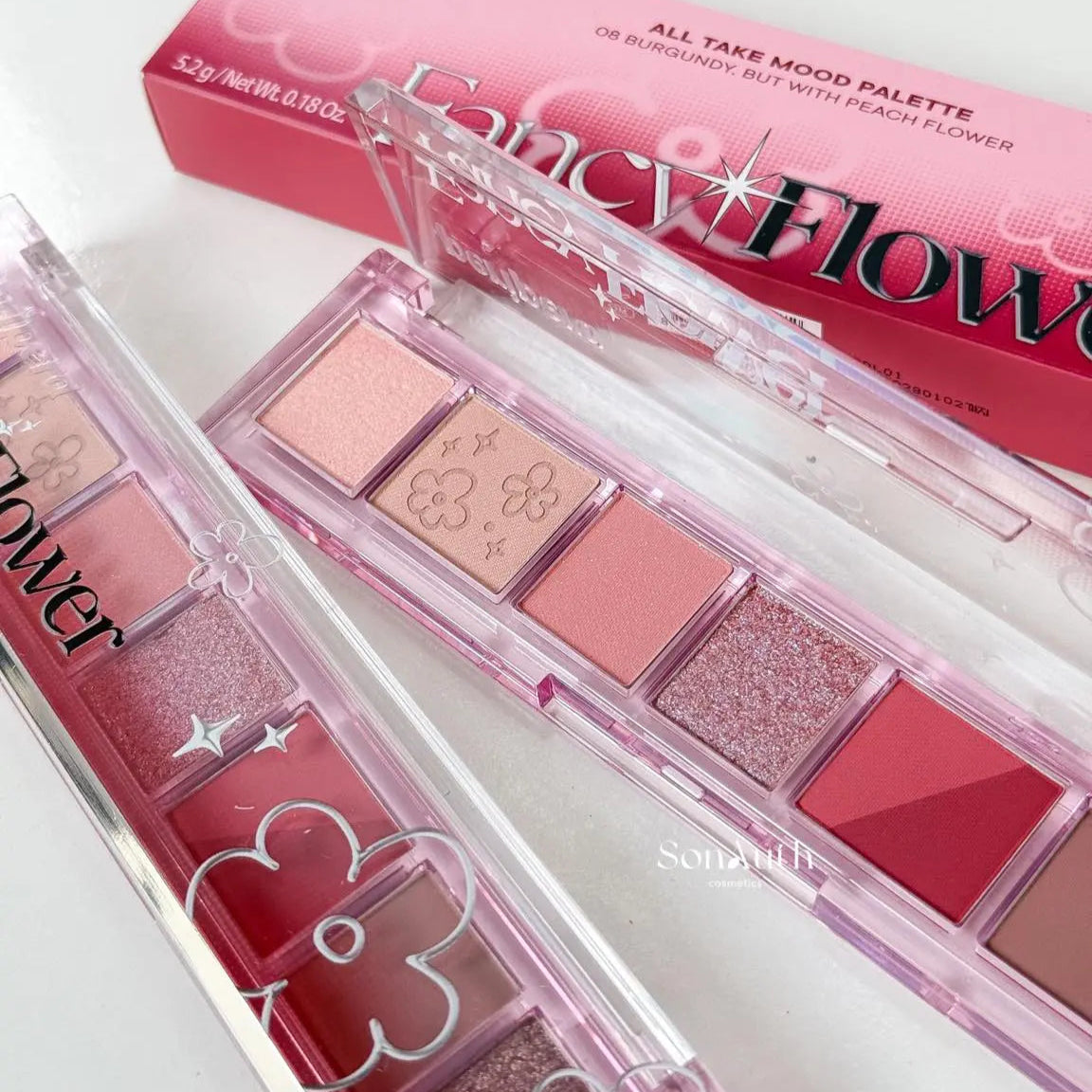 Peripera - All Take Mood Palette - 08 Burgundy, But With Peach Flower 1s