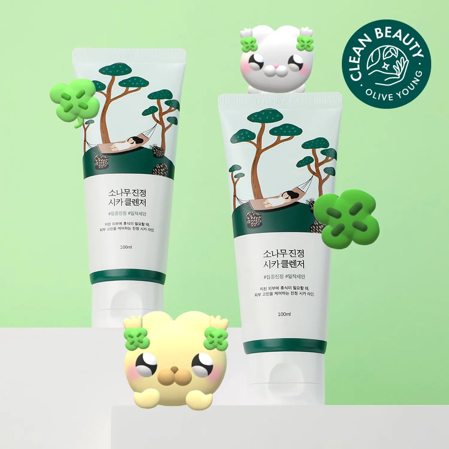 ROUND LAB - Pine Calming Cica Cleanser / Set de limpiadores