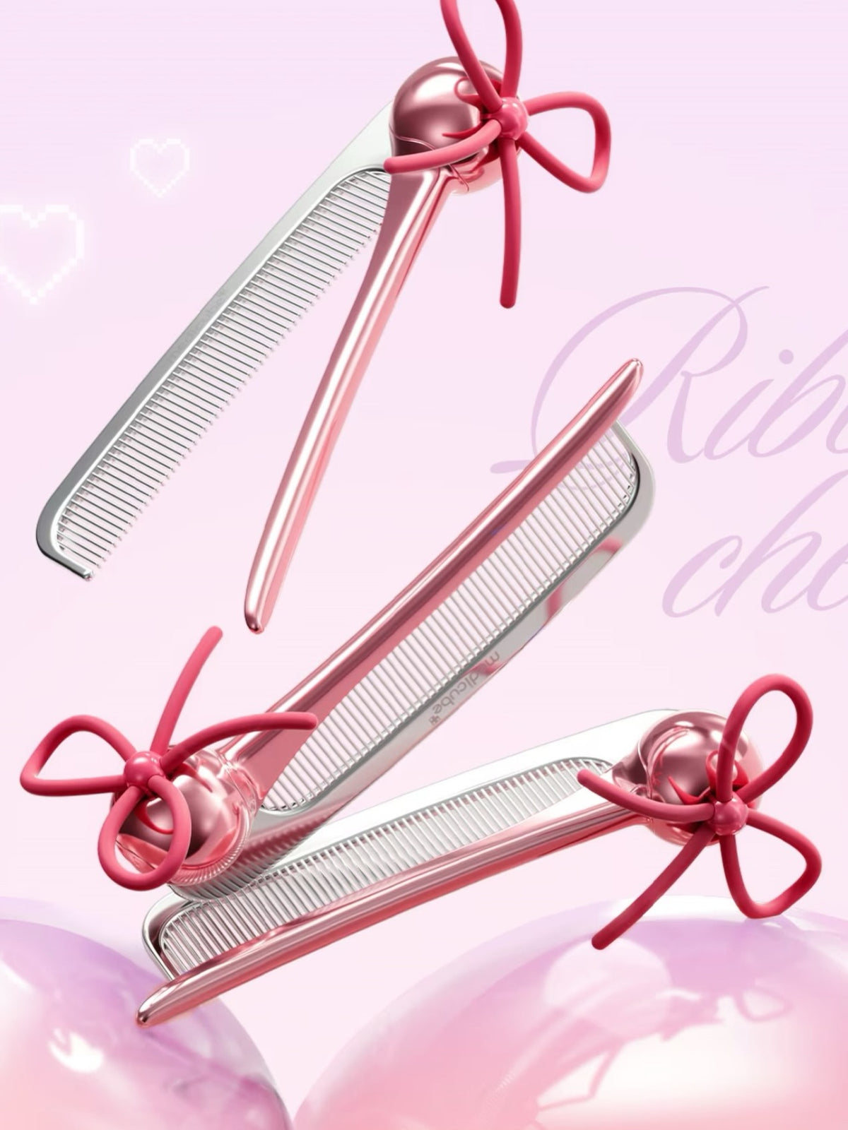 Medicube × FOREVER:CHERRY 🍒  Ribbon Cherry Glass Hair Comb
