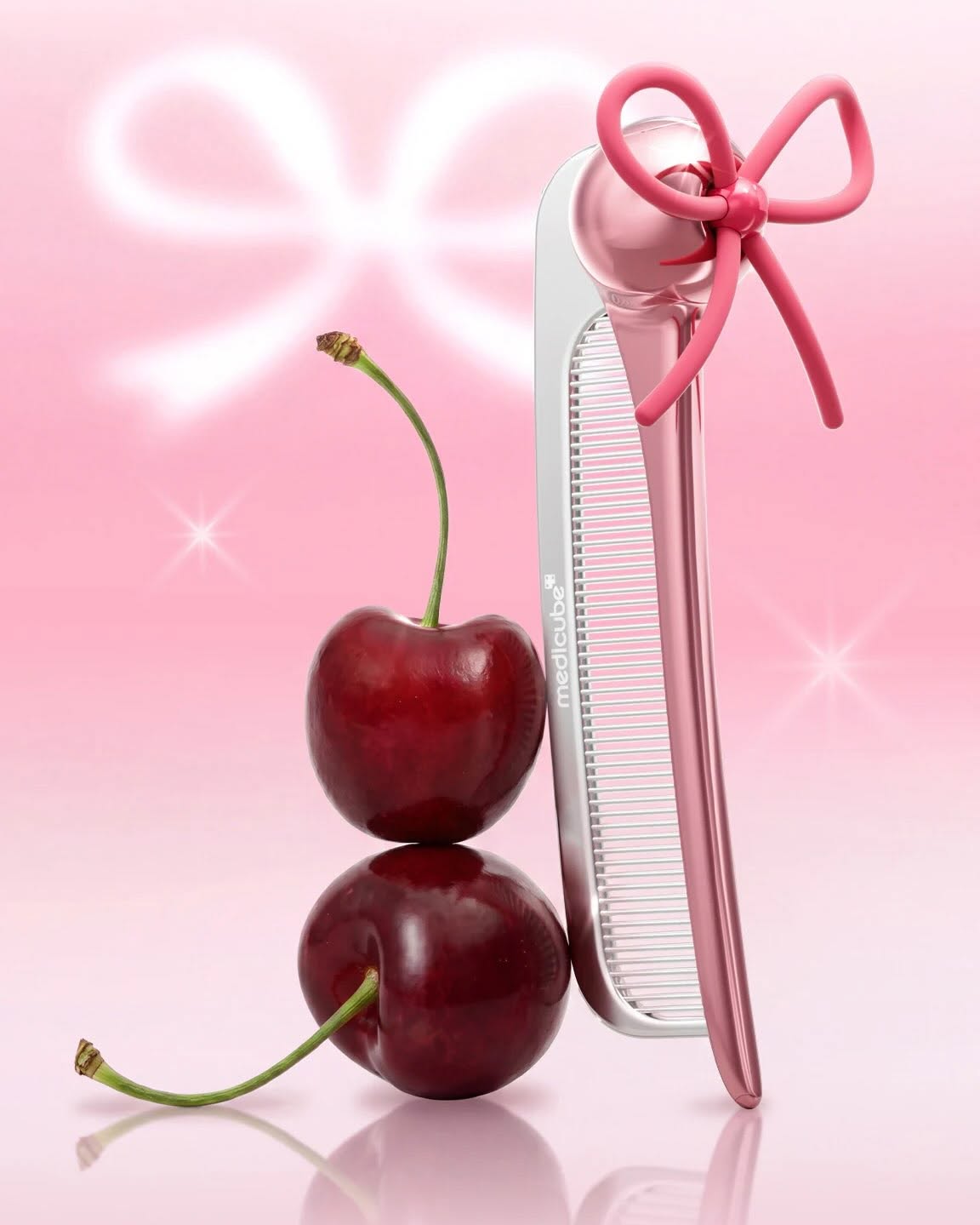 Medicube × FOREVER:CHERRY 🍒  Ribbon Cherry Glass Hair Comb