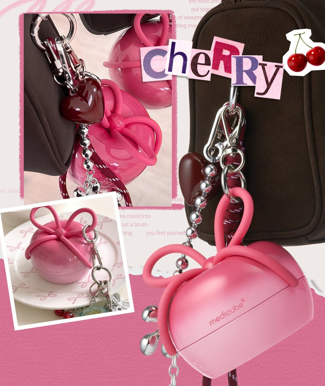 Medicube x FOREVER:CHERRY - Ribbon Cherry Glass Hair Brush