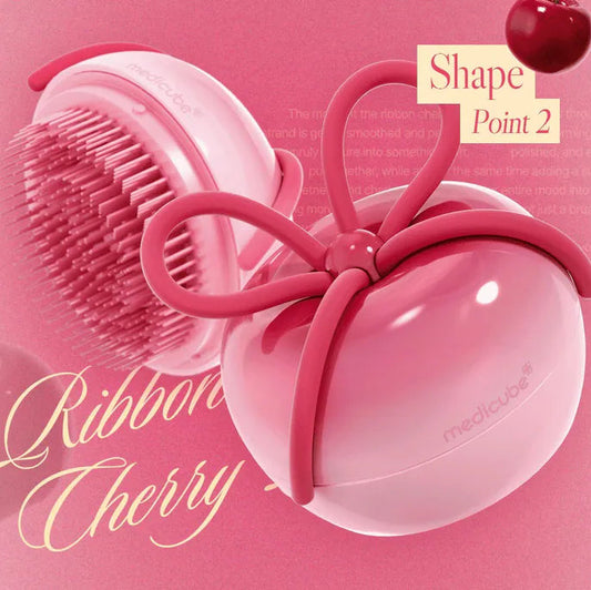 Medicube x FOREVER:CHERRY - Ribbon Cherry Glass Hair Brush