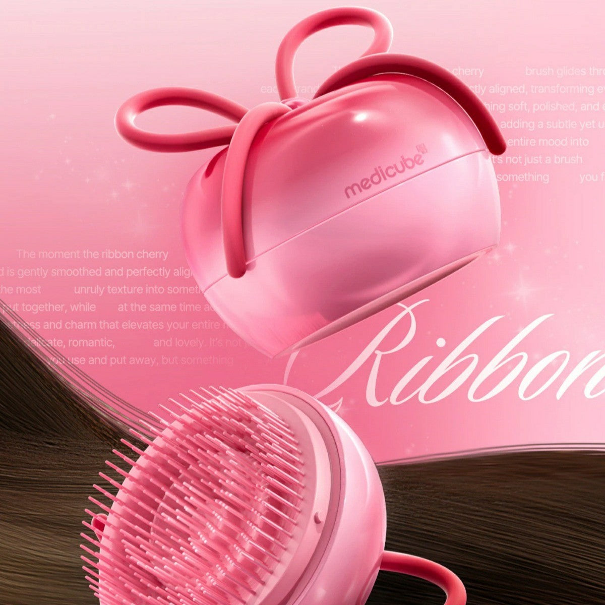 Medicube x FOREVER:CHERRY - Ribbon Cherry Glass Hair Brush
