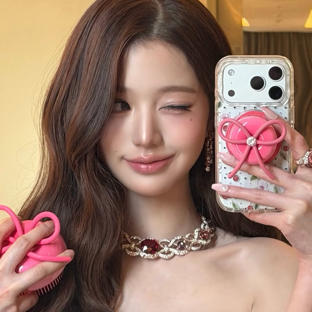 Medicube x FOREVER:CHERRY - Ribbon Cherry Glass Hair Brush